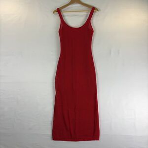 STAUD Jessica Knit Dress Ruby Open Knit Midi